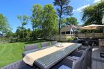 Large outdoor dining table for dinner under the stars